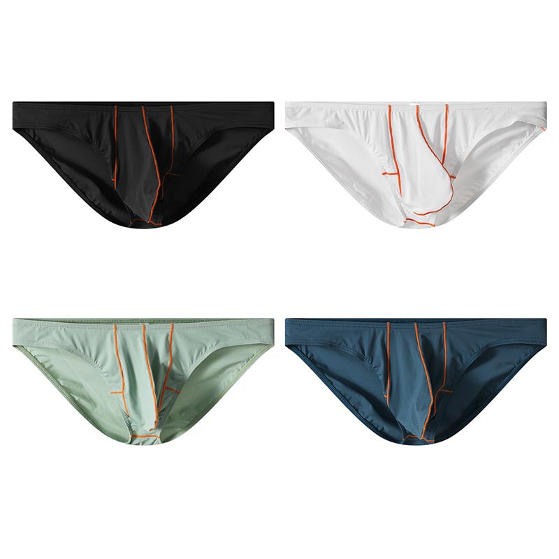 cf332-Men's thin ice silk triangle panties