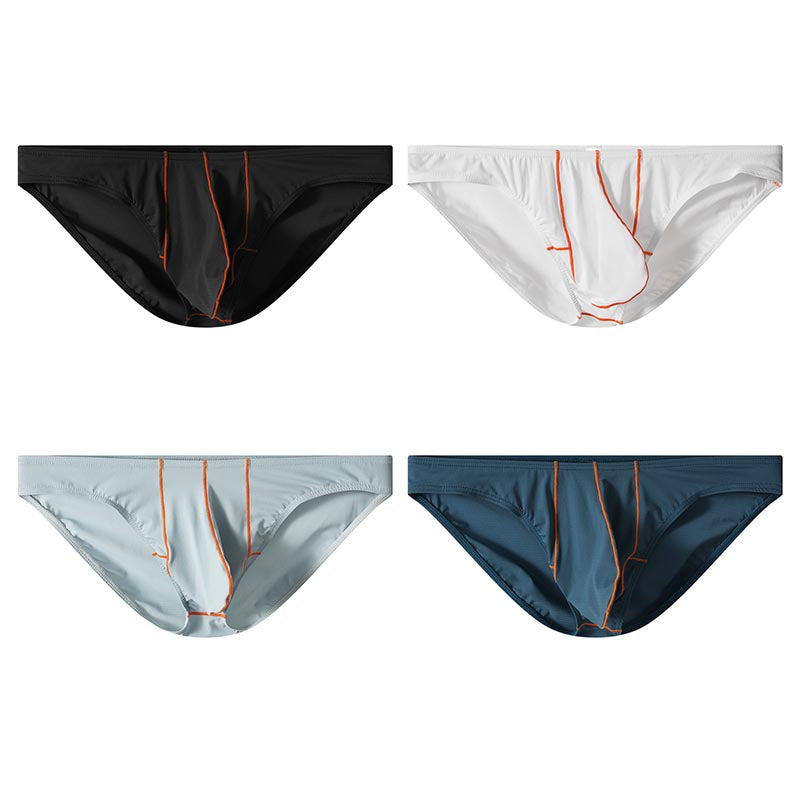 cf332-Men's thin ice silk triangle panties