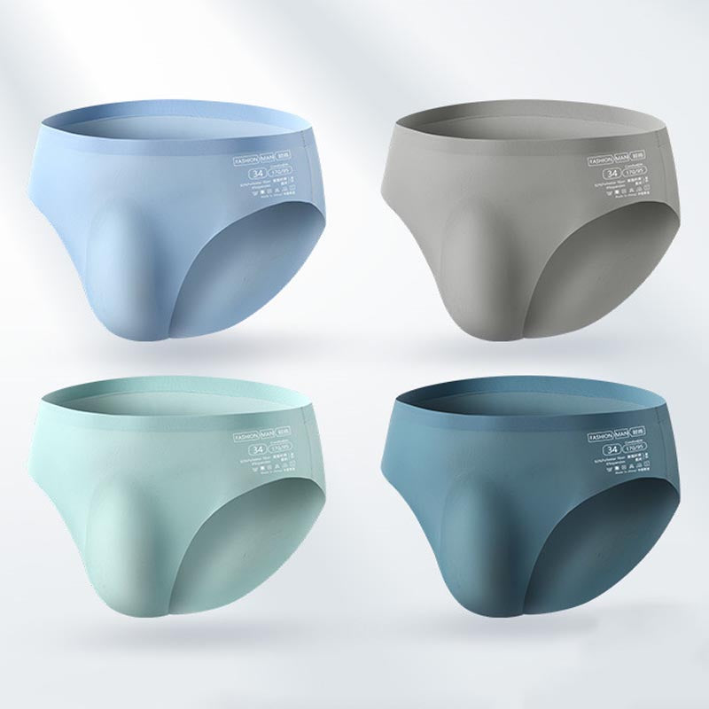 cf337-Men's ice silk breathable antibacterial briefs