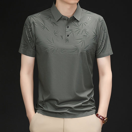 2025 Men's Summer Ice Silk Short Sleeve Polo Shirt