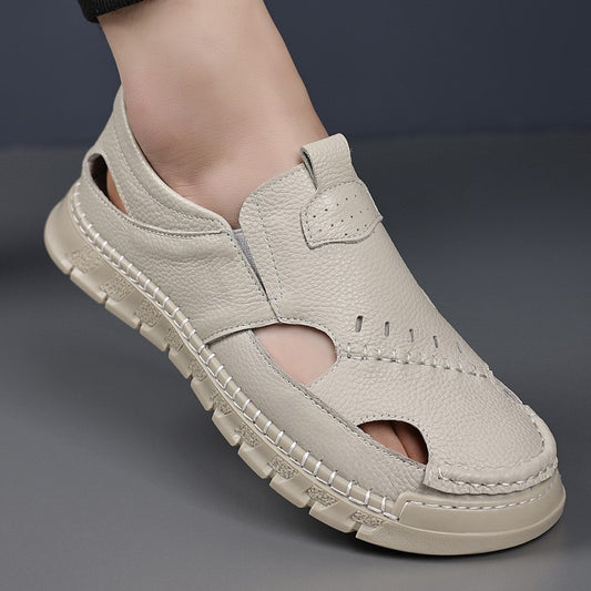 Casual hollow breathable men's leather sandals(px102)