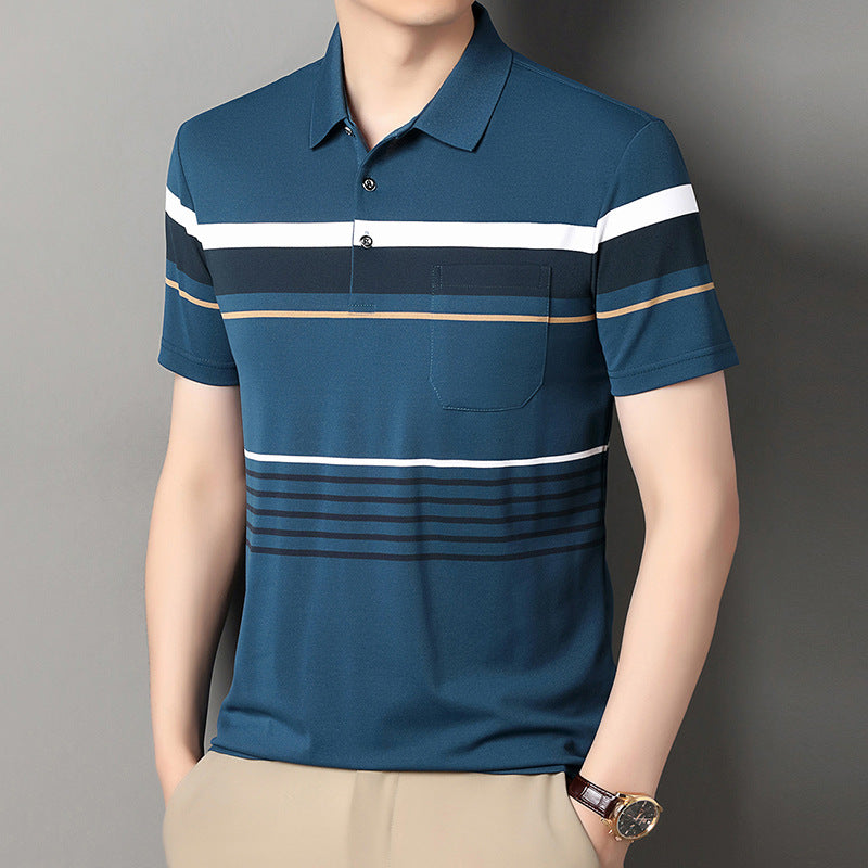Men's high-end business short-sleeved POLO shirt