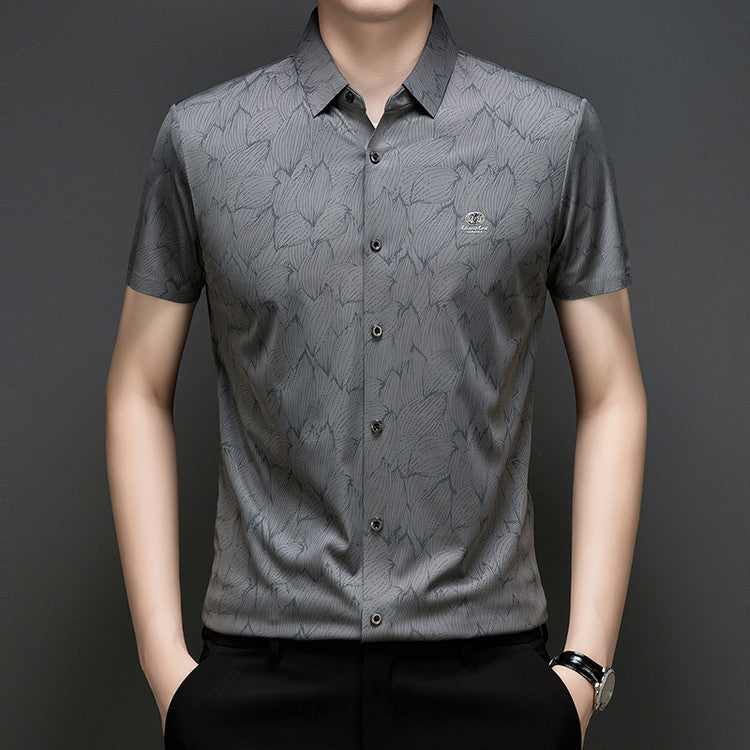 Men's summer printed silky shirt(cm402)