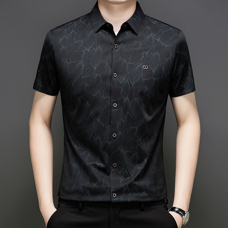 Men's summer printed silky shirt(cm402)