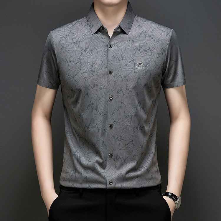 Men's summer printed silky shirt(cm402)