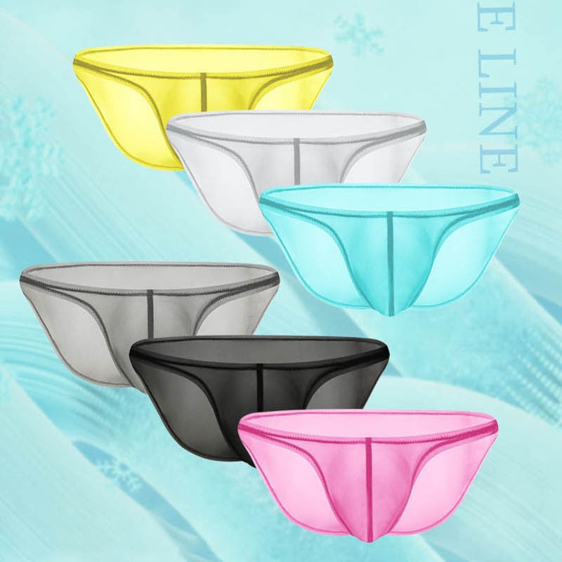 luu362-Men's Ultra-Thin Ice Silk Briefs
