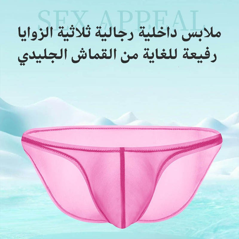 luu362-Men's Ultra-Thin Ice Silk Briefs