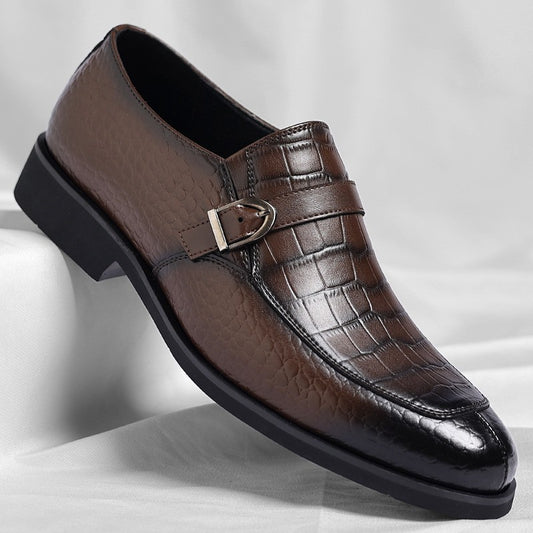Business casual crocodile pattern men's leather shoes(cm444)