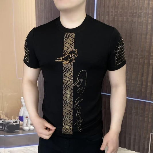 iq375-Fashion round neck men's T-shirt