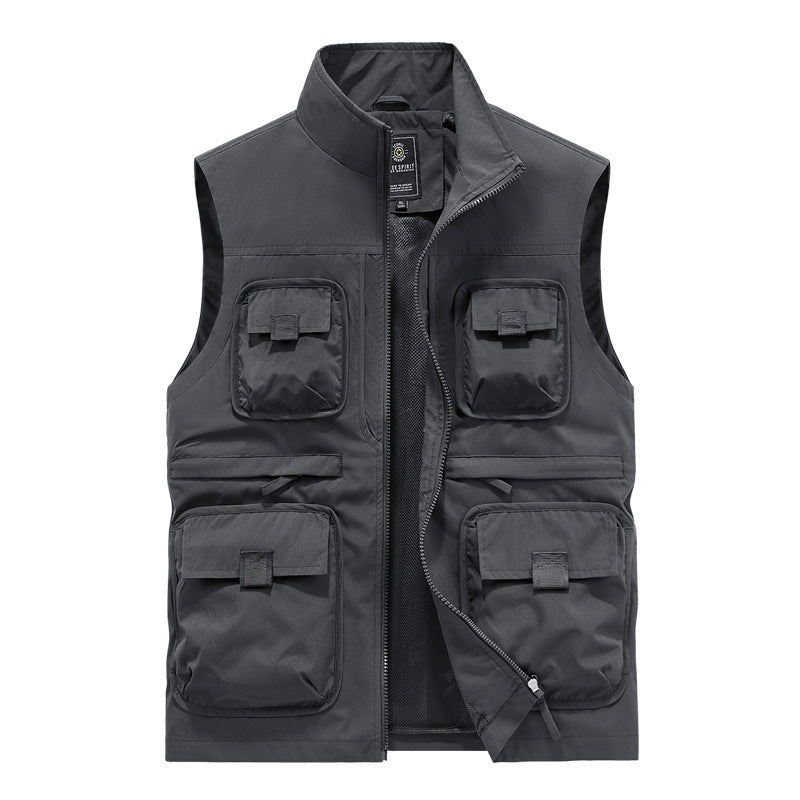 2025 Men's thin breathable outdoor quick-drying multi-pocket work vest(cm461)