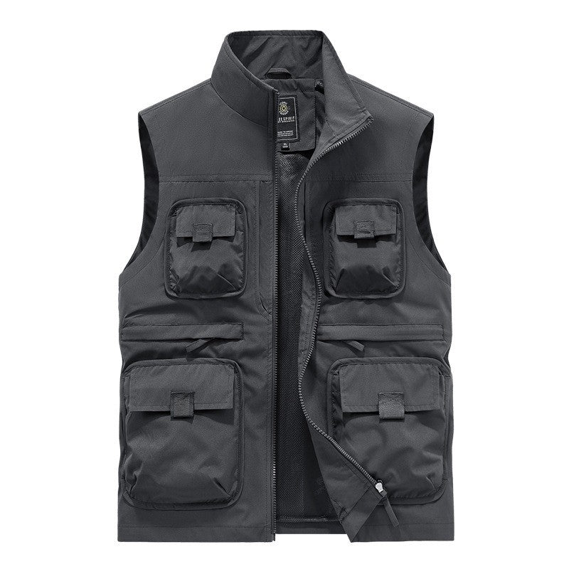 2025 Men's thin breathable outdoor quick-drying multi-pocket work vest(cm461)
