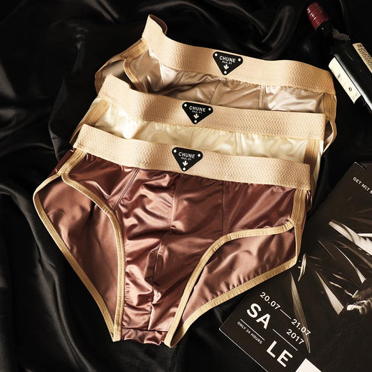 【1 Set 5 Pcs】Men's ice silk large size breathable briefs(ud24)