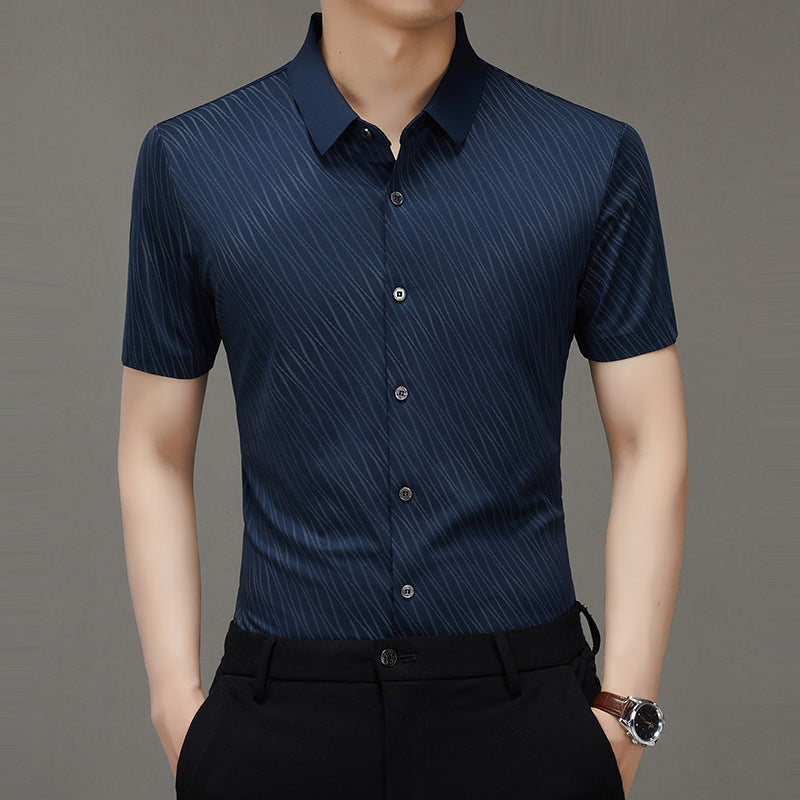 Summer men's high-end seamless printed short-sleeved shirt(you402)