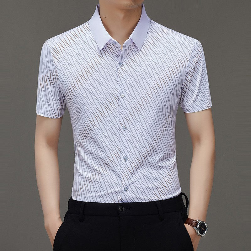 Summer men's high-end seamless printed short-sleeved shirt(you402)