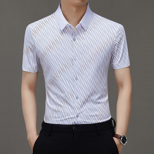 Summer men's high-end seamless printed short-sleeved shirt(you402)