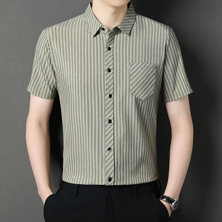 2025 Men's striped short-sleeved shirt(cm449)