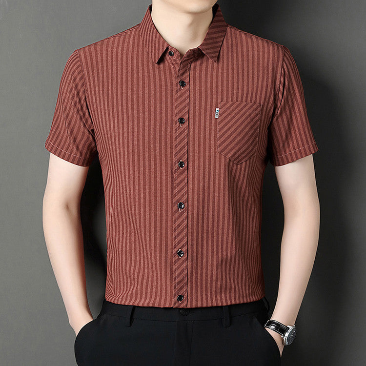 2025 Men's striped short-sleeved shirt(cm449)