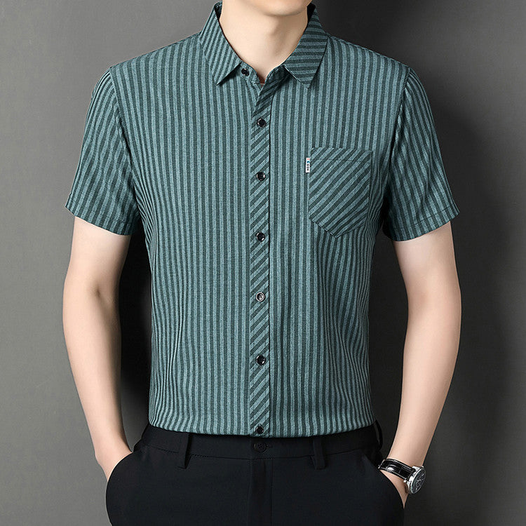 2025 Men's striped short-sleeved shirt(cm449)
