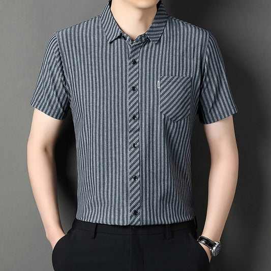 2025 Men's striped short-sleeved shirt(cm449)
