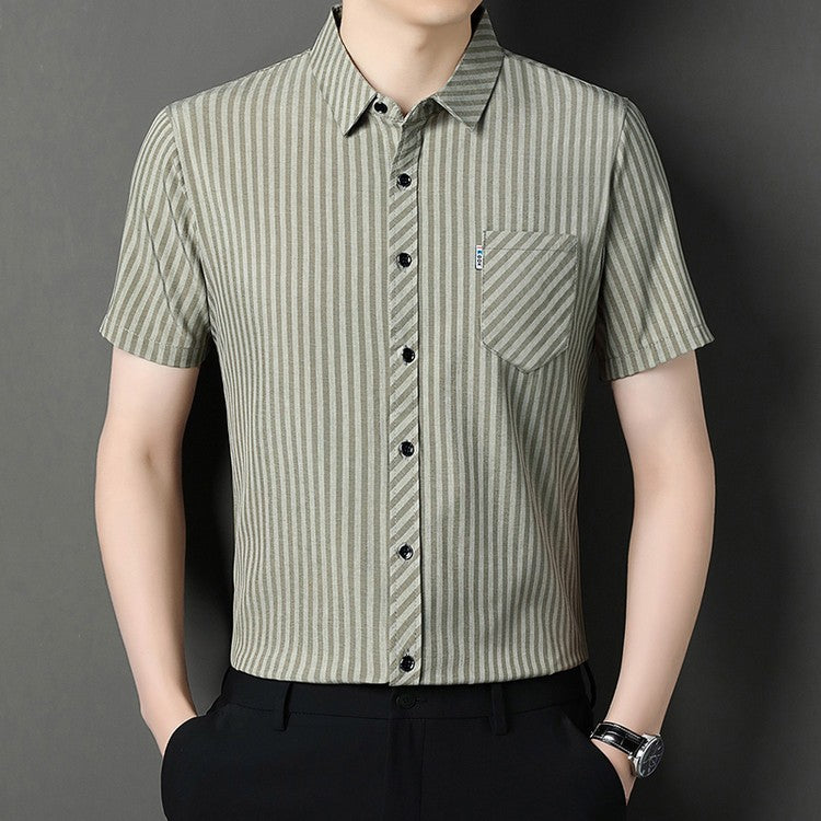2025 Men's striped short-sleeved shirt(cm449)