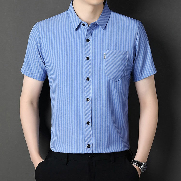 2025 Men's striped short-sleeved shirt(cm449)