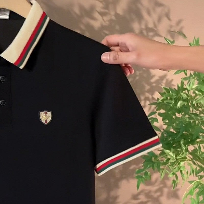 luu413-Men's summer simple business short-sleeved Polo shirt