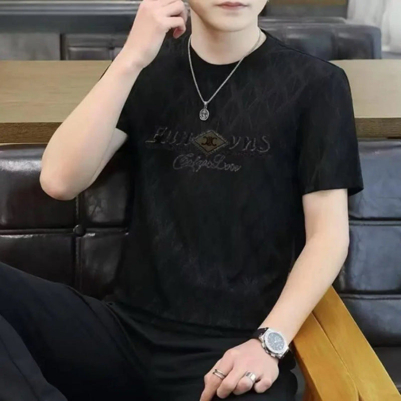 luu416-Summer Men's Ice Silk Short Sleeve T-Shirt