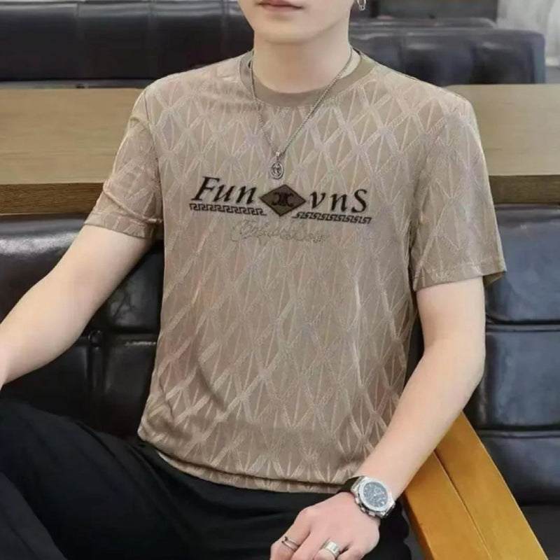 luu416-Summer Men's Ice Silk Short Sleeve T-Shirt