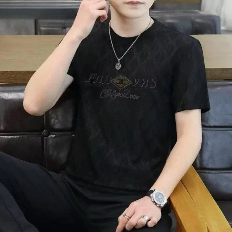 luu416-Summer Men's Ice Silk Short Sleeve T-Shirt