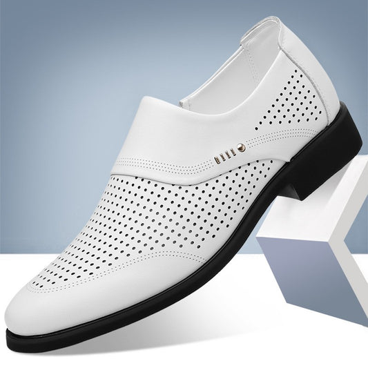 zd380-Men's business hollow leather shoes