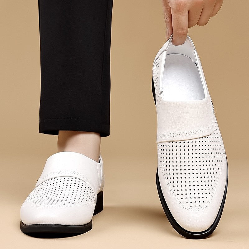zd380-Men's business hollow leather shoes