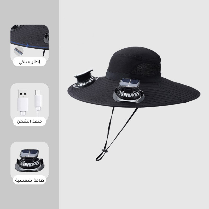 Multi-functional Men's Outdoor Solar Shade Fan Hat(you407)