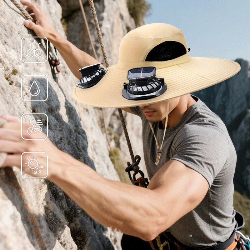 Multi-functional Men's Outdoor Solar Shade Fan Hat(you407)