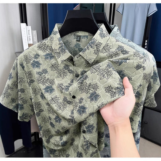 Summer trendy lazy style printed shirt(cm511)