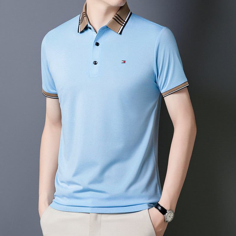 Men's ice silk business short-sleeved POLO casual shirt (cm532)