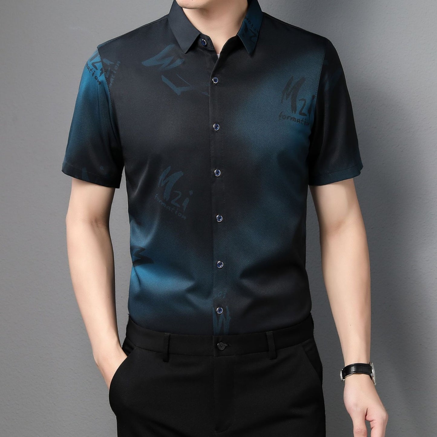 Summer new men's letter casual shirt(cm532)