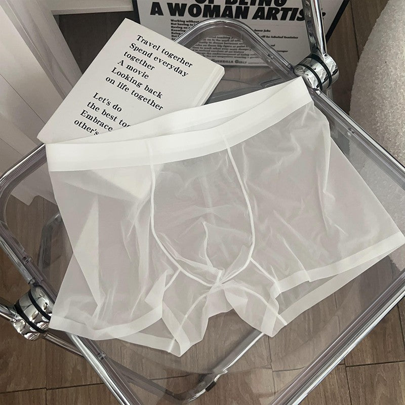 【1 Set 4Pcs】Men's transparent ice silk underwear(you415)