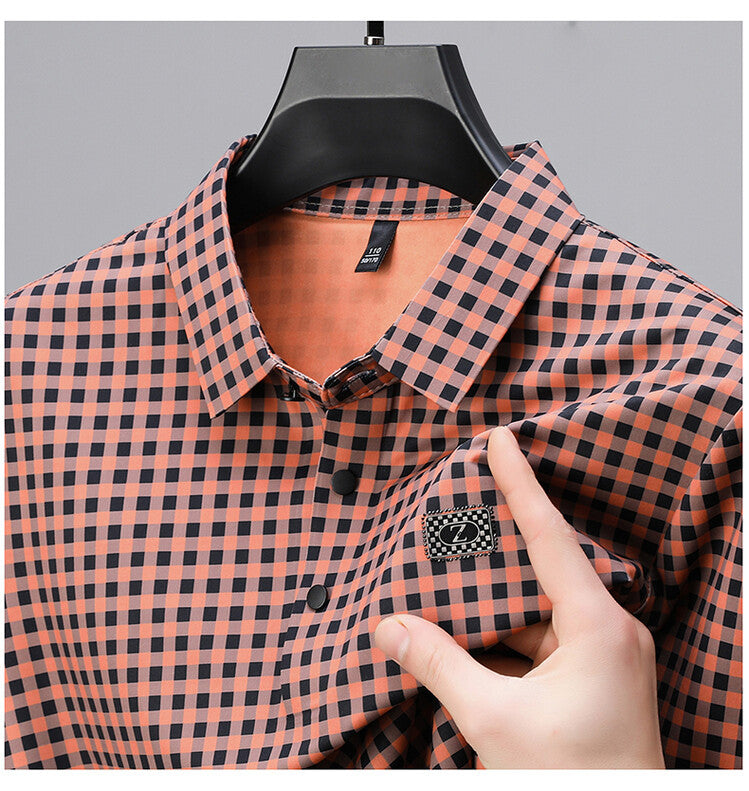 Men's summer trendy plaid short sleeves(cm533)