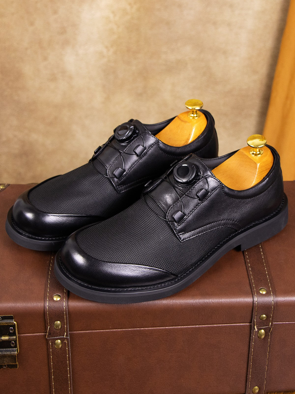 zd392-Men's new British style casual leather shoes