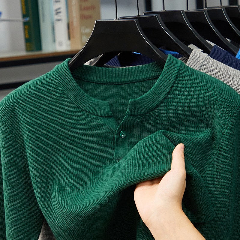 2025 Men's Casual Cotton Knit Long Sleeve Sweater