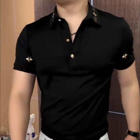 cm360-Casual fashion short-sleeved men's polo shirt
